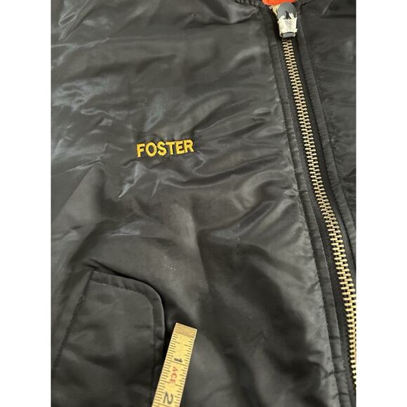 Vintage MA-1 Rothco Ultra Force Jacket Large Black Army Flyer Patches Bomber - Picture 11 of 13